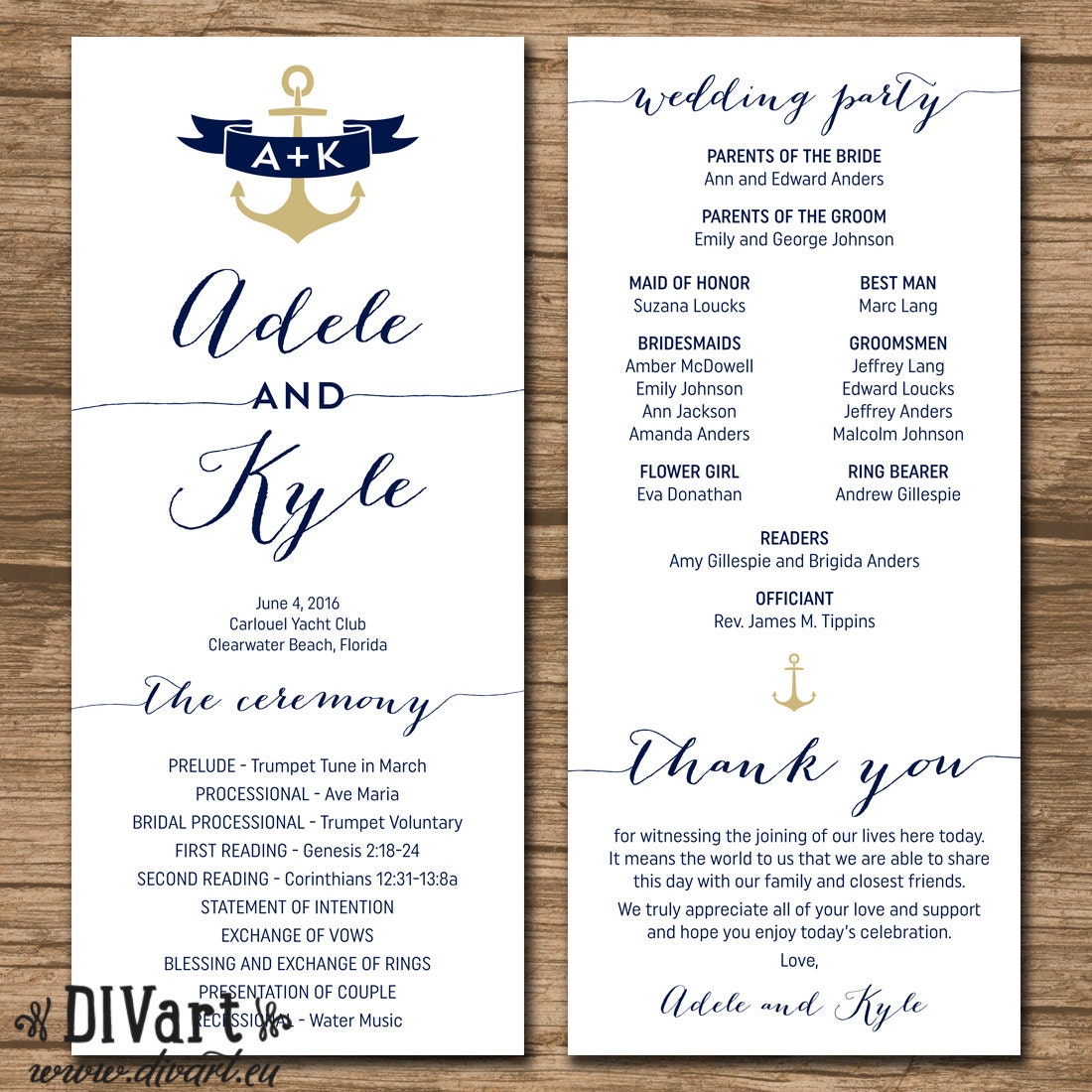 nautical wedding program order of ceremony ceremony program wedding program order