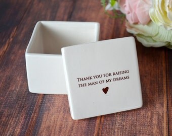 SHIPS FAST - Mother of the Groom Gift or Birthday GIft - Deep Square Keepsake Box - Thank you for raising the man of my dreams -Gift Box