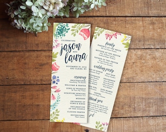 wedding program size