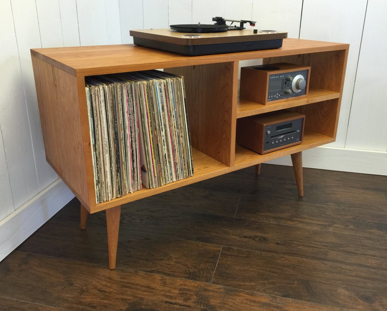 vinyl record player console
