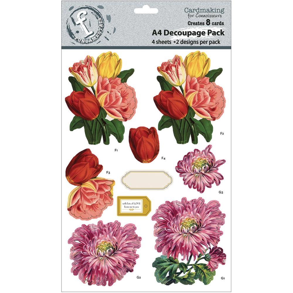 3D Floral DIE CUTS Floral Die Cuts A4 Decoupage Pack