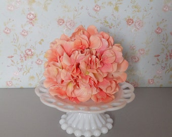 Milk Glass Cake Stand / Small Cake Pedestal / Cupcake Stand / Vintage Dessert Stand / Wedding / Baby Shower