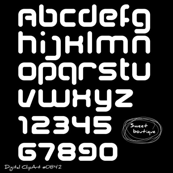 WHITE font clip art digital Alphabet Alphabet Digital