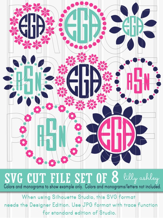 Download Monogram SVG Files Set of 8 cut files SVG/PNG/jpg formats