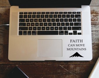 Faith can move mountains vinyl decal sticker for laptop, Wall decal vinyl, Christian vinyl decal, Mountain sticker for tumbler and walls