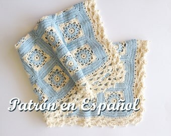 Baby Shawl Pattern, crochet Baby blanket pattern,Baby Knitting, Baby Blanket, Babies Shawl, PDF Patterm Only in Spanish.