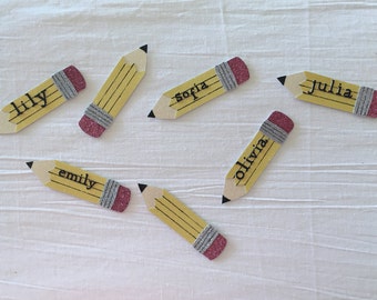 Back to school hair clip, Pencil Hair clip, Personalized hair clip, school girl