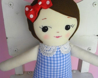 CLASSIC RAGDOLL - Handmade vintage-inspired cloth doll plush toy - Made to Order