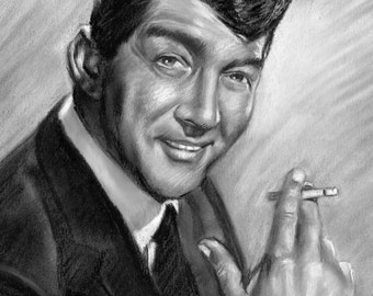 Dean Martin Rat Pack King of Cool painting on reclaimed