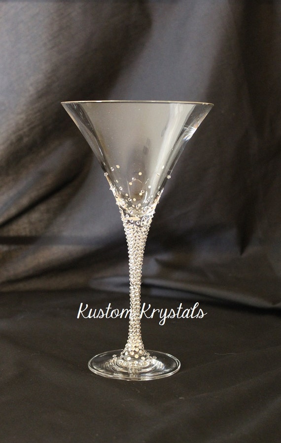 Swarovski Crystal embellished martini glass. by KustomKrystals