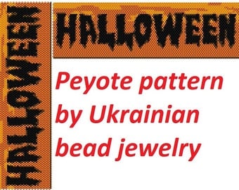 Halloween printable digital halloween patterns title halloween orange patterns day of the dead halloween graph seed bead cuff witch jewelry