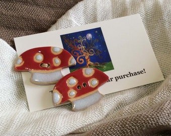 Ceramic Button Oak Leaf Button Fall Button By Glazegirldesigns