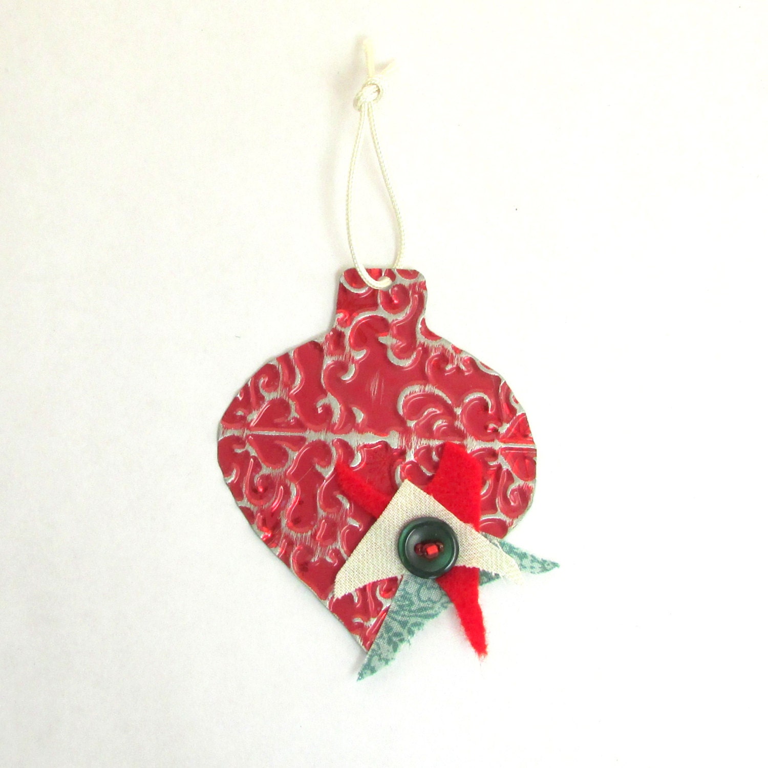 red christmas ornament metal ornament by playnwithscraps red christmas ornament metal ornament by playnwithscraps