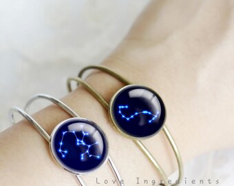 Zodiac Bracelet, horoscope Constellation Bracelet, Zodiac Jewelry, Horoscope jewelry ,Resin Jewelry,Resin Bracelet,Space Bracelet Jewelry BH