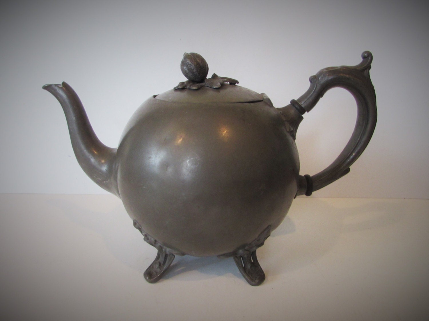 Antique Pewter Teapot Some Wear Joseph Haywood & Co