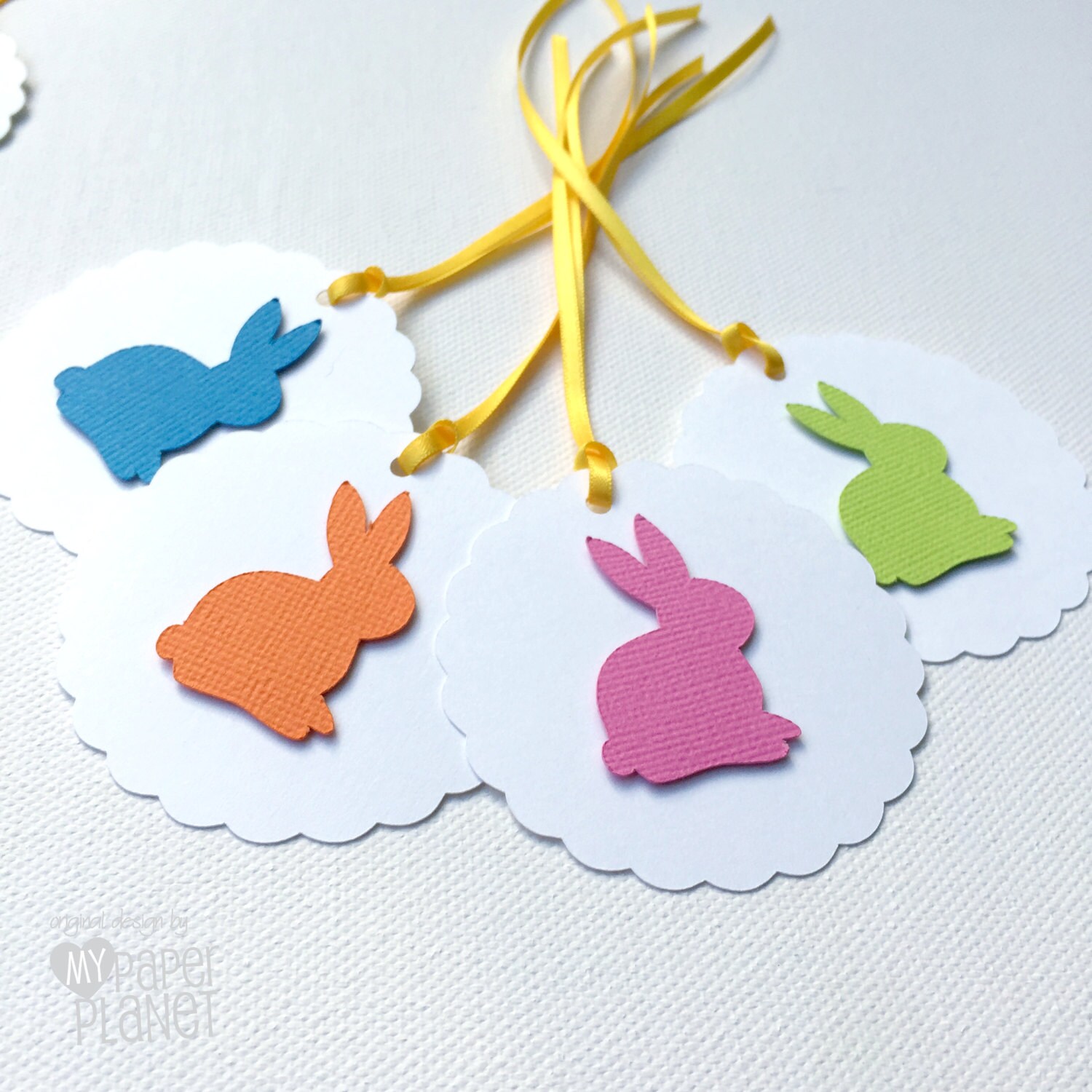 Bright Easter Bunny Rabbit gift tags with by on Etsy