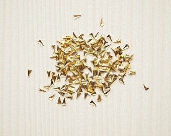 100pcs of skinny nail art triangle studs/ Size 1.5x3mm/ Nail art studs/ Gold nail decorations/ Nail art supplies/ Metal nail decor
