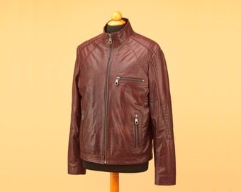 Biker leather Jacket • men leather jacket • leather jacket brown • mens jacket • brown leather jacket•men biker jacket•mens leather jacket