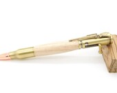Hand Turned Pen, Antique Brass Bolt Action Pen featuring Maple, domestic wood, perfect gift gun enthusiast, fifth anniversary gift for him Hand Turned Pen, Antique Brass Bolt Action Pen featuring Maple, domestic wood, perfect gift gun enthusiast, fifth anniversary gift for him