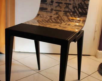 90s Vintage Original Iconic BILLBOARD Chair Italian Made Design by Maurizio Favetta for LISAR Black Modern Tribute to Thonet Chairs Poster