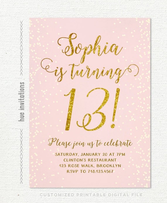 13th-birthday-invitation-for-girl-pink-gold-teen-birthday