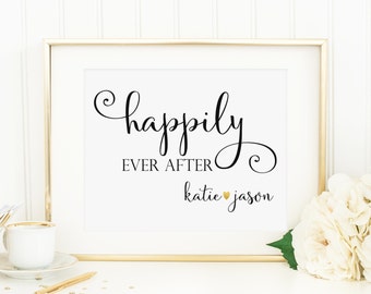 Items similar to Shabby Chic Mr. and Mrs. Happily Ever After Wedding ...