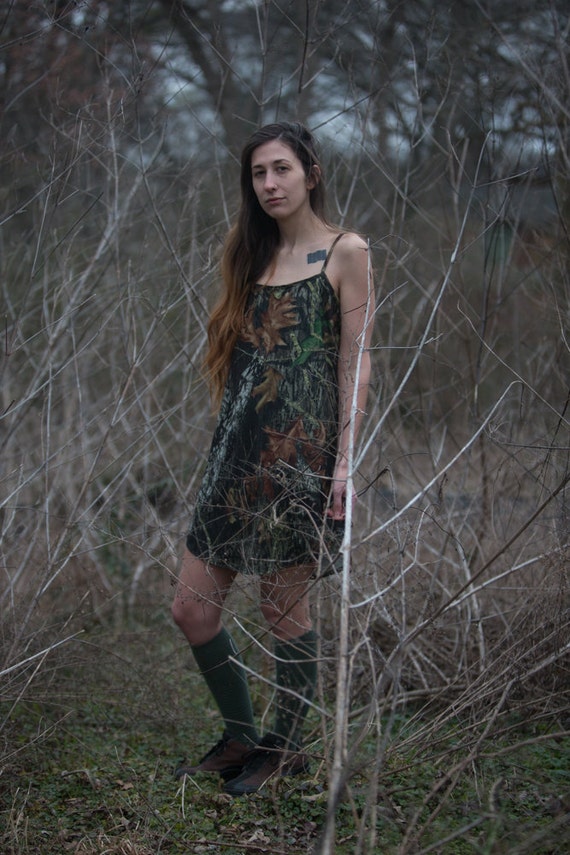 Vintage Camo Nightgown / Minidress / Slip / by grrrlpowerVintage