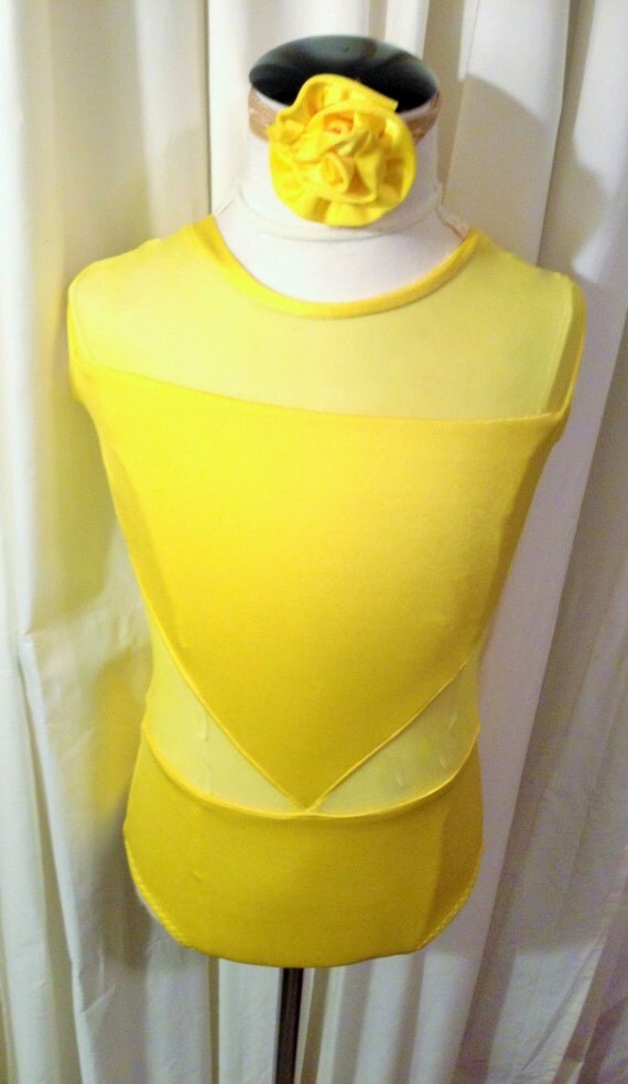 Ballet Leotard in Yellow with Mesh Perfect for by ArrowActive