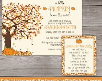 Fall Baby Shower Invitations - Printed Invitations - Little Pumpkin Baby Shower Invitation - A Little Pumpkin is On the Way - 191
