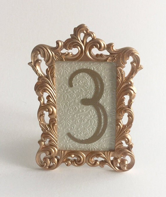 Set of 20 Table number frames 4 x 6 rose gold by