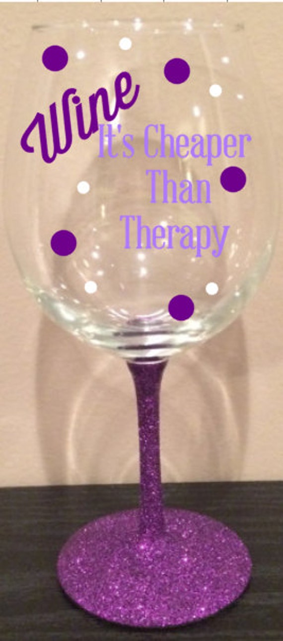 Download Items similar to Wine, It's Cheaper Than Therapy Glittered ...
