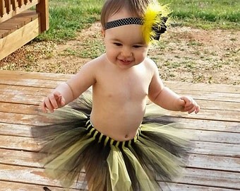 Black and yellow Tutu, Lemon yellow and black Tutu, Preemie, Newborn to 14/16 teen, Baby Tutu, Birthday tutu, Tutu, First Birthday