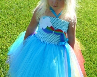 Rainbow Dash Inspired Tutu Dress, Rainbow Dash costume, Rainbow Tutu Dress, Rainbow Tutu, My Little Pony Tutu Dress, Rainbow Dress,