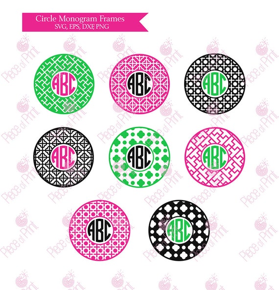 Download Circle Monogram Frame SVG Cut Files Cut files for by pieceofprint