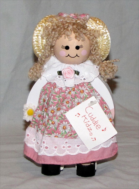 Vintage Wood Doll Music Box Berkeley Designs Cuddle Kidz Plays