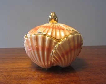 Portuguese Vintage - Fabrica ALELUIA, Aveiro - Faience bomboniere shells - made in Portugal - 1940s