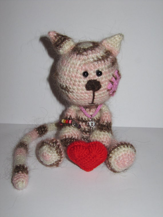Cat Crochet handmade , Cat OOAK , Cat stuffed animal , cute plush, gift for kids, Cat unique , Ready to ship