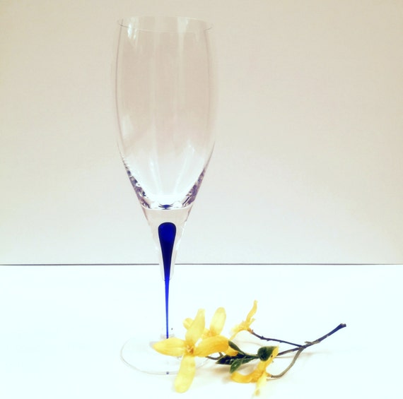 Orrefors Crystal IntermezzoBlue Claret Wine Glass Blue