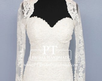 Custom Wedding Lace Bolero, Long Sleeve Wedding Bolero jacket, wedding lace bolero, bridal lace bolero, custom made bolero