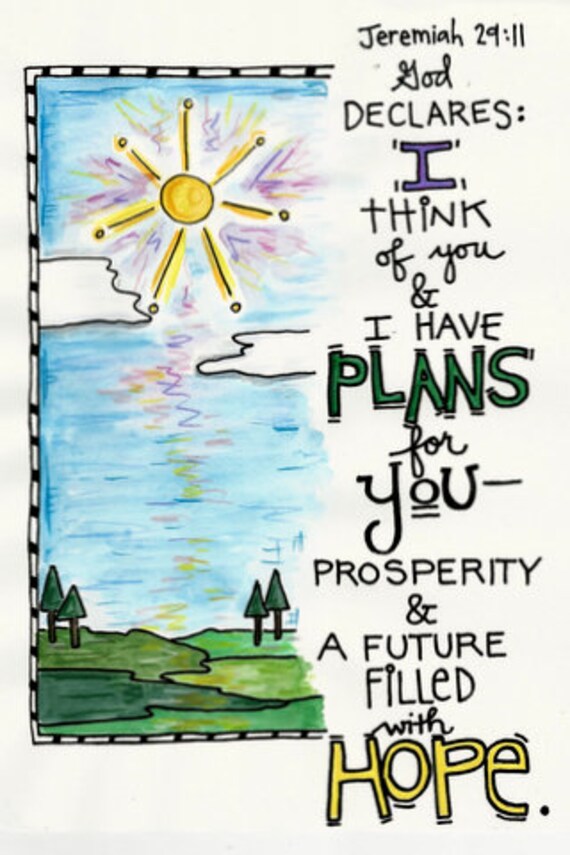Bible Verse Jeremiah 29:11 Hope and Plans for You Illustrated