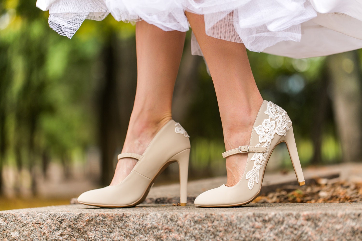 Wedding Shoes Beige Bridal Heels Bridal Shoes Mary Jane