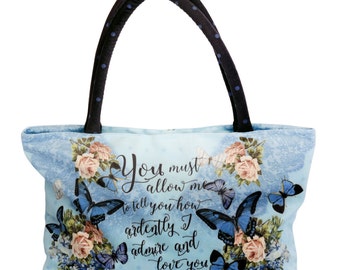 Pride and Prejudice Handbag, Bookworm Literary Gift, Jane Austen Book Bag, Mr. Darcy Literary Bag, Unique Gifts, Bookish, Bags and Purses