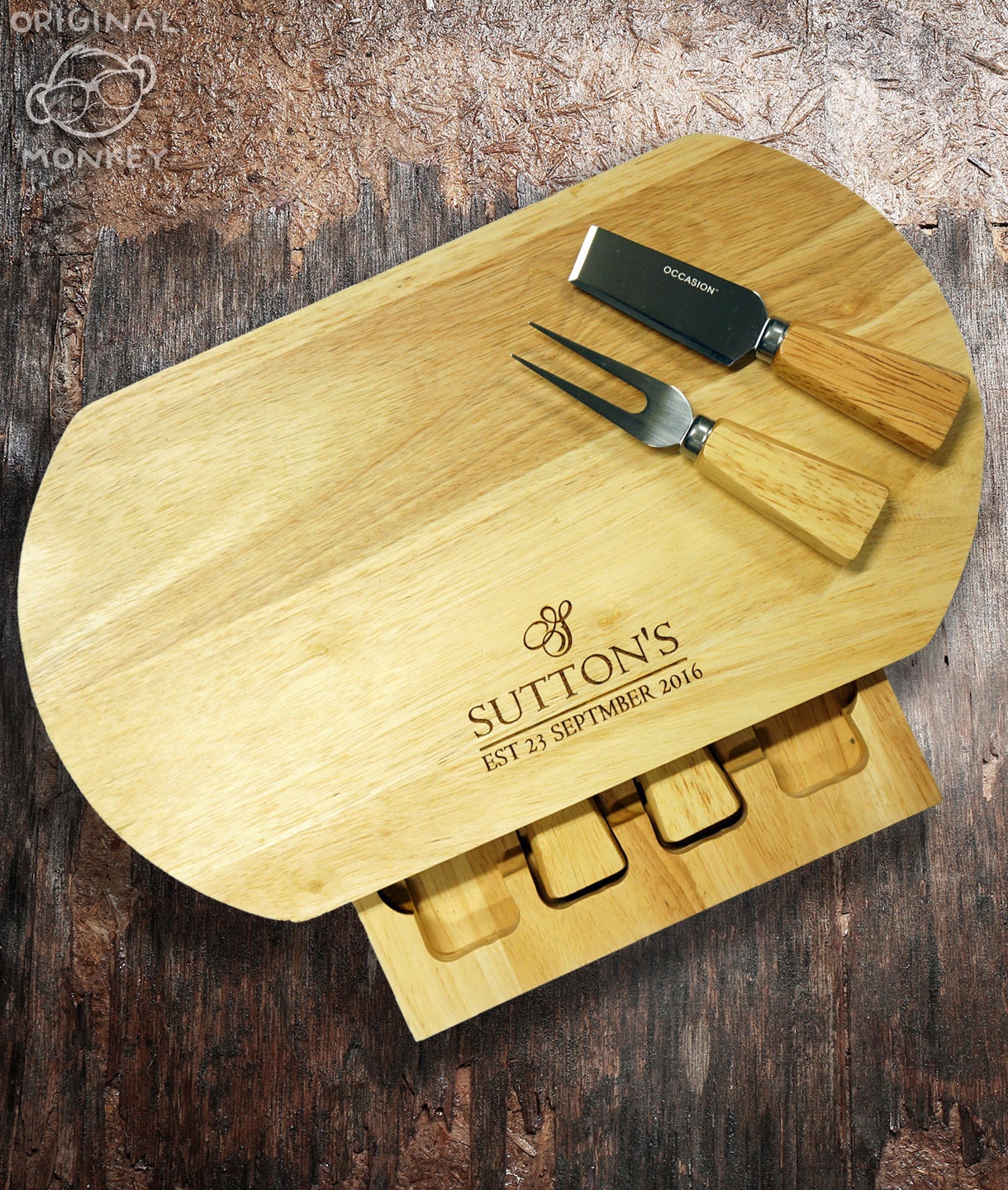 Personalised cheese board wedding gift chopping board
