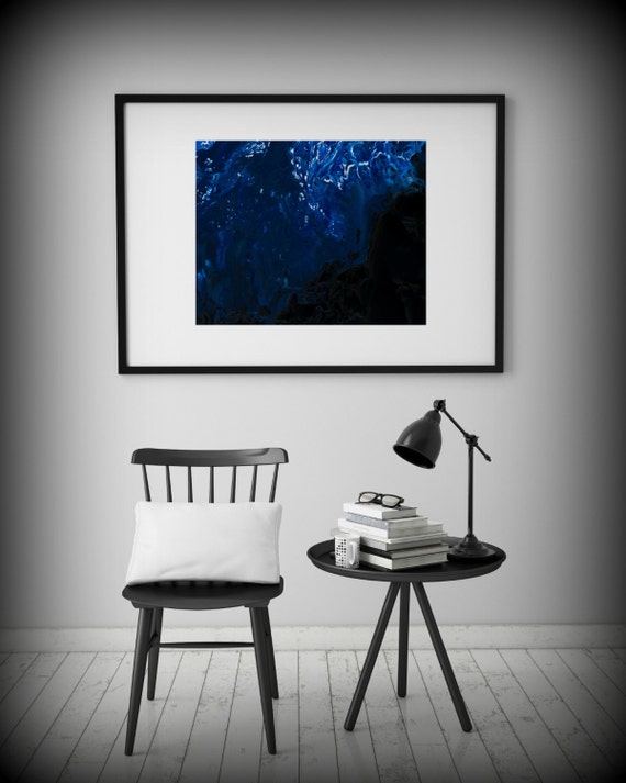 Black and Blue Art Wall Art Prints Blue Painting Fine Art