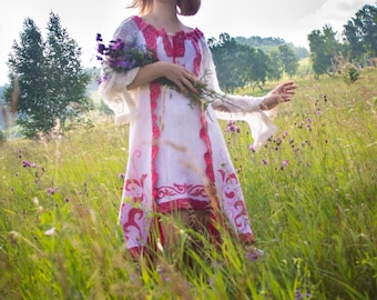 Felted wedding dress in the Russian style
