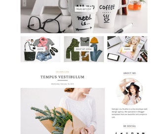 Premade Blogger Template - Responsive Blog Theme - Customizable - Clean & Minimal - "Phoebe" - blog design, blogger theme, blog template