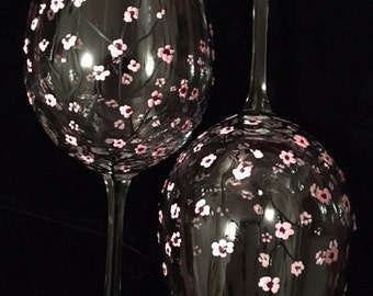 Cherry Blossom Festival Wine Glasses
