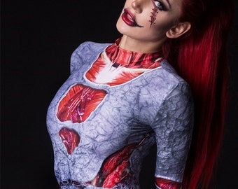 Latex Bodysuit, Aerial Costume, Horror Costume, Latex Catsuit, BDSM Clothing, Game of Thrones Costume, Witch Occult Clothing, Zombie Cotume