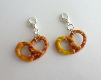 Pretzel Dipped Pretzel Charm Miniature Food Jewelry Polymer Clay Food