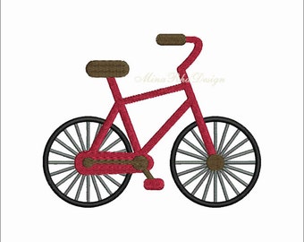 Embroidery Design Pattern File Bicycle with Basket of